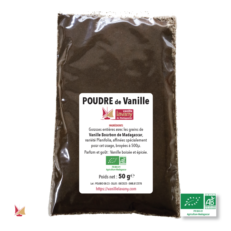 50 g) Poudre pure de Vanille BIOLOGIQUE