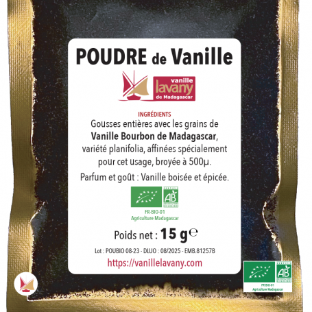 Vanille en poudre bio équitable - Cook - Herbier de France