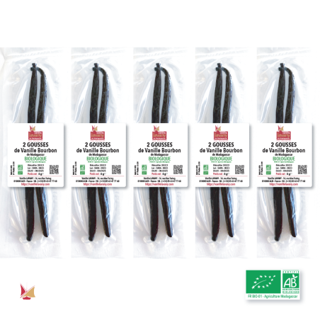 10 Organic Bourbon Vanilla Pods (30 g)