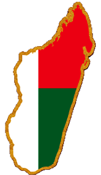 Karte von Madagaskar in Malagasy Flaggenfarben